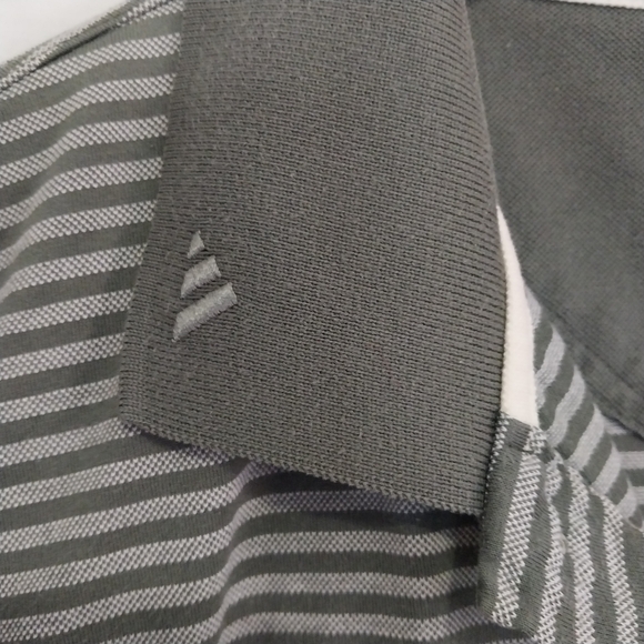 ADIDAS Polo Golf Shirt Men's Large Green Stripes 60s 2ply mercerized cotton - Picture 5 of 11